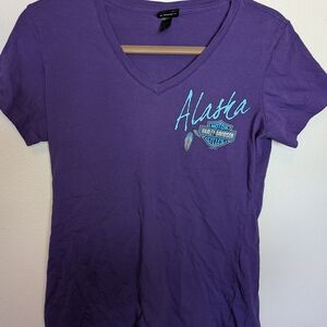 Harley-Davidson Purple Women's V-Neck Top